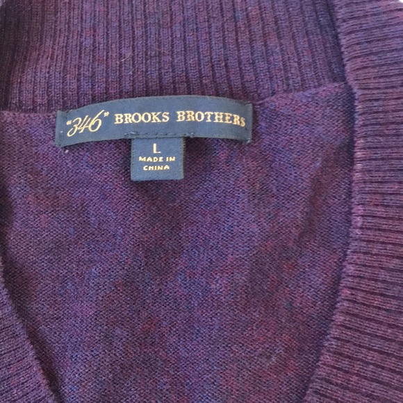 Brooks Brothers Sweaters - Brooks Brothers grape heathered merino V neck sweater EUC